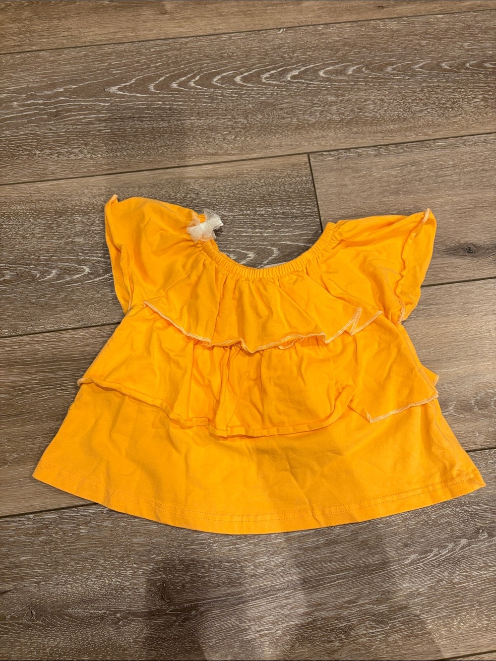 Marie Nicole Clothing Girls' Light Orange Ruffle Top